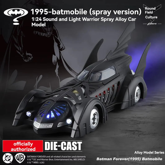 1:24 1995 Batmobile Die-Cast Model Car – Batman Collectible with Light & Spray Effect