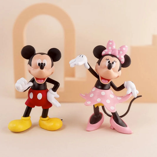 Mickey Mouse & Minnie Mouse Figure Set – Disney Classic PVC Collectible Display Statues (2-Piece Set, 14–16 cm)