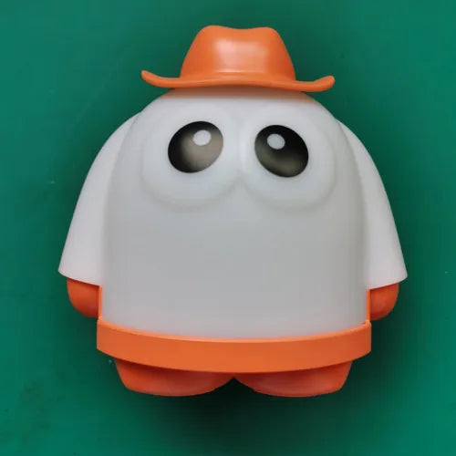 Cute Ghost Night Lamp with Cowboy Hat – LED Bedside Table & Bedroom Light