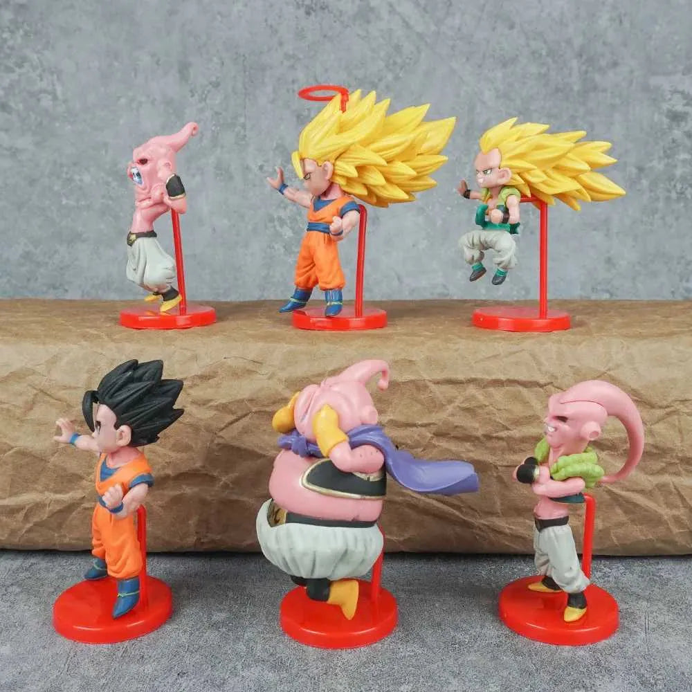Dragon Ball Z Majin Buu Saga Mini Figure Set | Goku, Gohan, Kid Buu, Super Buu & Majin Buu PVC Collectibles (6 Pieces)
