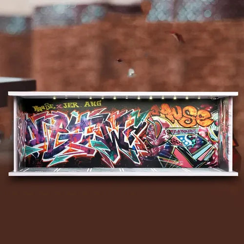 1:64 Scale Graffiti Parking Diorama – LED Urban Garage Scene for Model Cars
