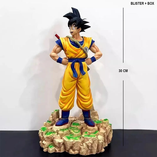 Goku Figure 30cm – Dragon Ball Fantasy PVC Collectible Statue with Sword & Rocky Base