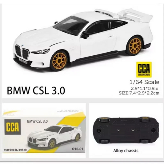 CCA BMW 3.0 CSL 1:34 Die-Cast Alloy Model Car – White #50