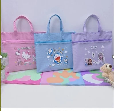 Cute Character File Bag – Hello Kitty, Doraemon & Frozen Document Organizer