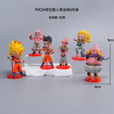 Dragon Ball Z Majin Buu Saga Mini Figure Set | Goku, Gohan, Kid Buu, Super Buu & Majin Buu PVC Collectibles (6 Pieces)
