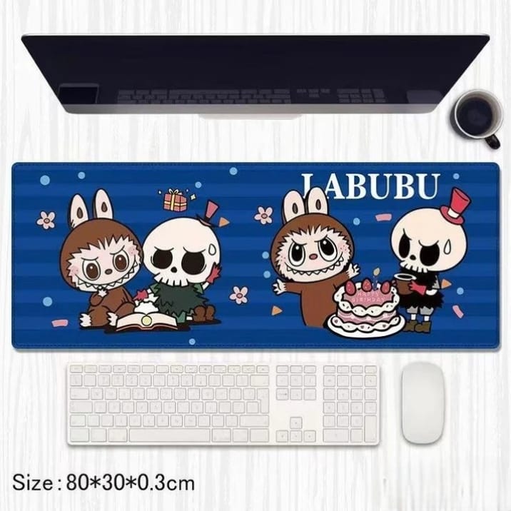 Labubu XL Gaming Mouse Pad – 80×30cm Extended Kawaii Non-Slip Desk Mat