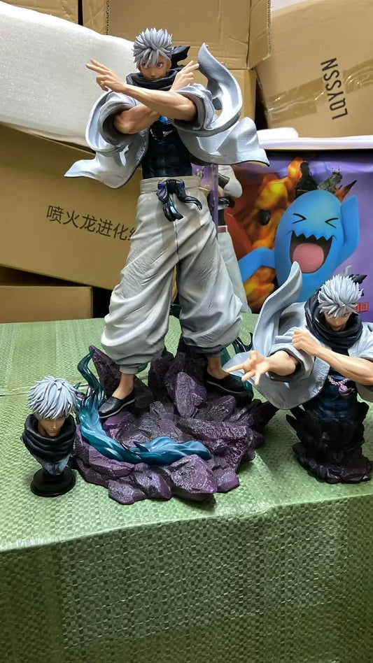 Satoru Gojo Jujutsu Kaisen Collectible Figure – Interchangeable Display Statue with 2 Replacement Parts & Head Sculpt