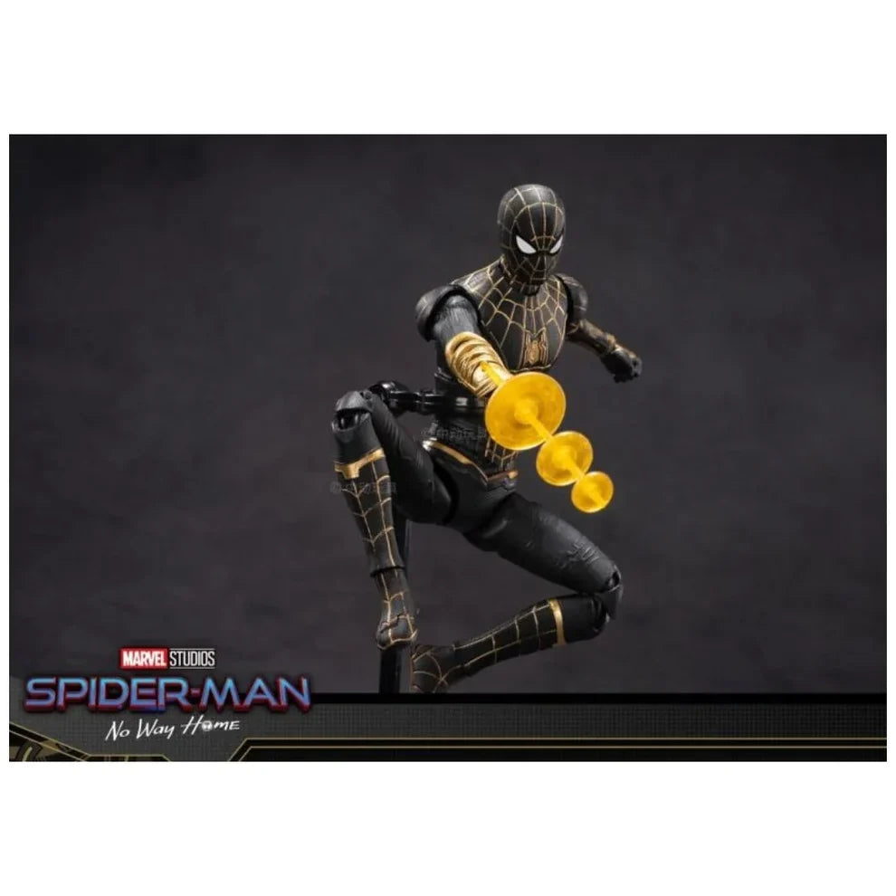 Spider-Man Black & Gold 1/10 Scale Action Figure – Marvel Collectible with Web Effects