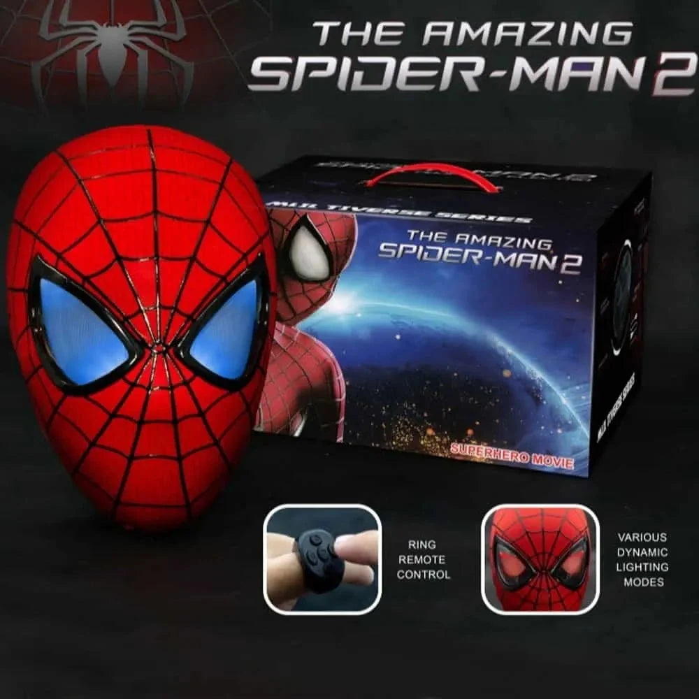 Amazing Spider-Man 2 red mask with LED eyes and ring remote control