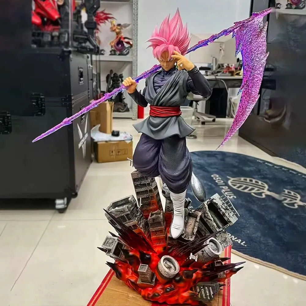 Dragon Ball Super Goku Black Super Saiyan Rosé Deluxe Resin Statue with Energy Scythe – Premium Anime Collectible Figure (44.5 cm)
