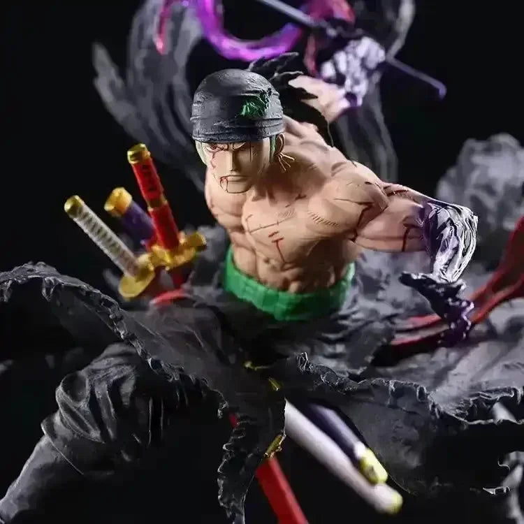 One Piece Roronoa Zoro Figure – Dynamic Battle Diorama Statue with Swords & Effect Base