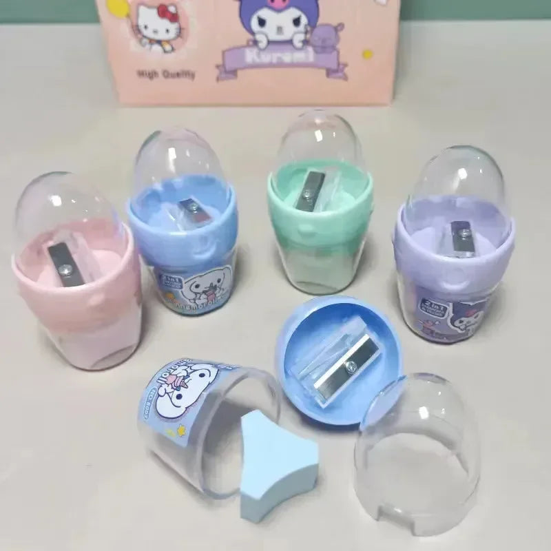 Kuromi 2-in-1 Pencil Sharpener & Eraser – Sanrio Kawaii School Stationery