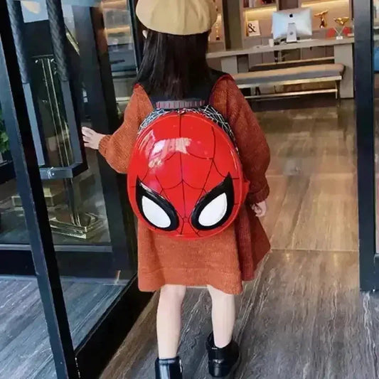 Spider-Man 3D Face Backpack for Kids – Red & Black Marvel School Bag