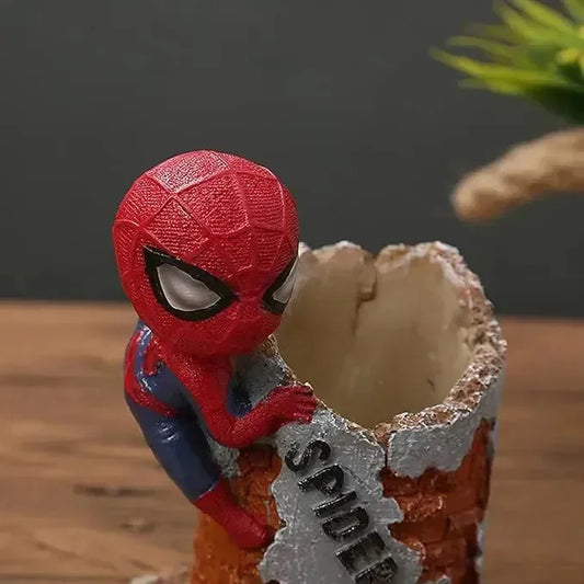 Spider-Man Mini Resin Pen Holder & Desk Organizer – Marvel Superhero Collectible Pencil Stand for Office & Study Table