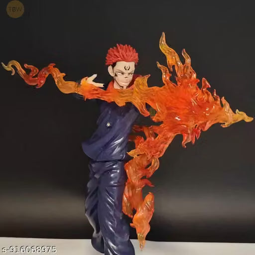 Ryomen Sukuna Yuji Itadori PVC Action Figure 20.5cm – Jujutsu Kaisen Flame Effect Collectible Display Statue