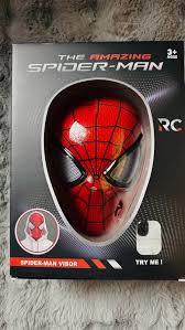 Spider-Man Mask for Kids – Red Web Full-Face Visor with Mesh Eye Lenses