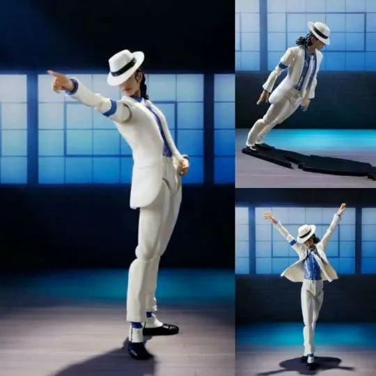 Pop Star Inspired 1/12 Scale Articulated Action Figure – White Suit Collectible with Interchangeable Heads & Hands