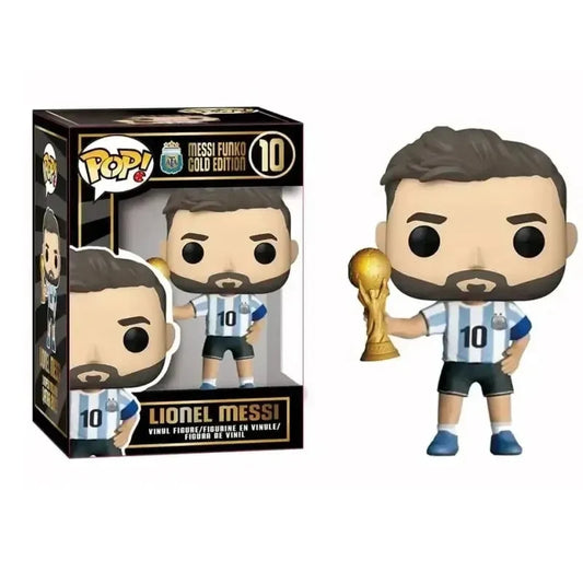 Lionel Messi #10 Argentina Chibi Football Figure – Soccer Collectible with Ball & Trophy