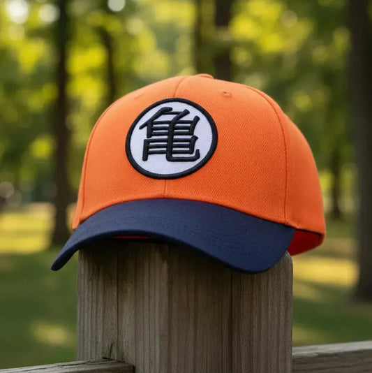 Dragon Ball Kame Turtle School Orange & Black Baseball Cap – Goku Anime Hat