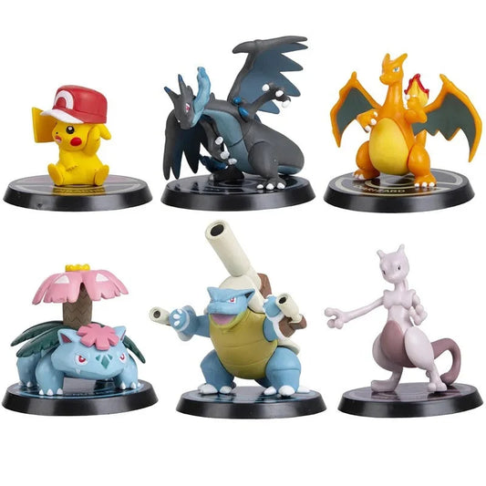Pokémon 6-Piece Figure Set – Mewtwo, Mega Charizard X, Blastoise, Venusaur, Charizard & Pikachu Collectibles