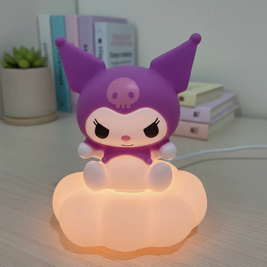 Kuromi Pumpkin LED Night Light PVC Figure | Sanrio Mini Collectible Desk Decor (9 cm)