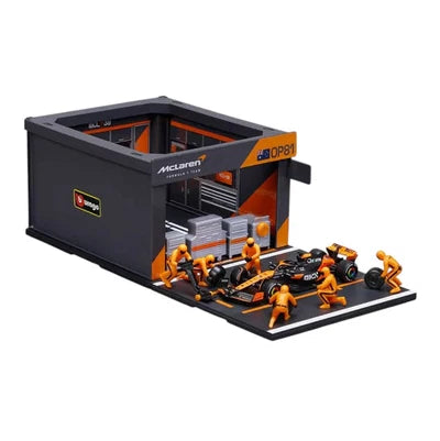 Bburago McLaren MCL38 #81 Oscar Piastri 1:43 F1 Pit Stop Diorama – 2024 Die-Cast Set