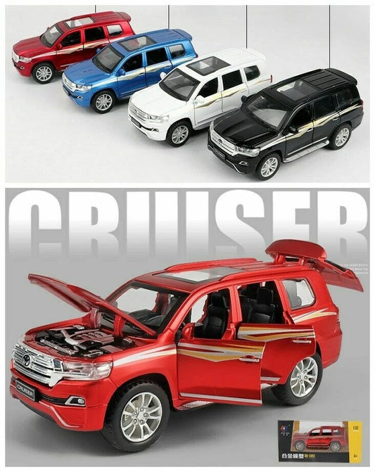 1:32 Toyota Land Cruiser 200 Die-Cast Model Car – Red Alloy SUV with Opening Doors & Hood
