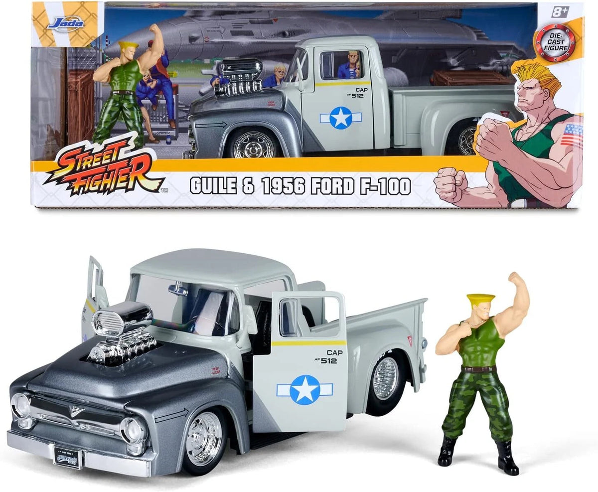 Street Fighter Guile 1956 Ford F-100 1:24 Die-Cast with Figure – Jada Toys