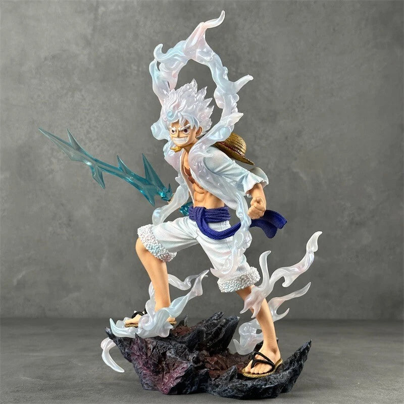 One Piece Monkey D. Luffy Gear 5 Figure – Dynamic Battle Diorama Statue with Cloud Effects