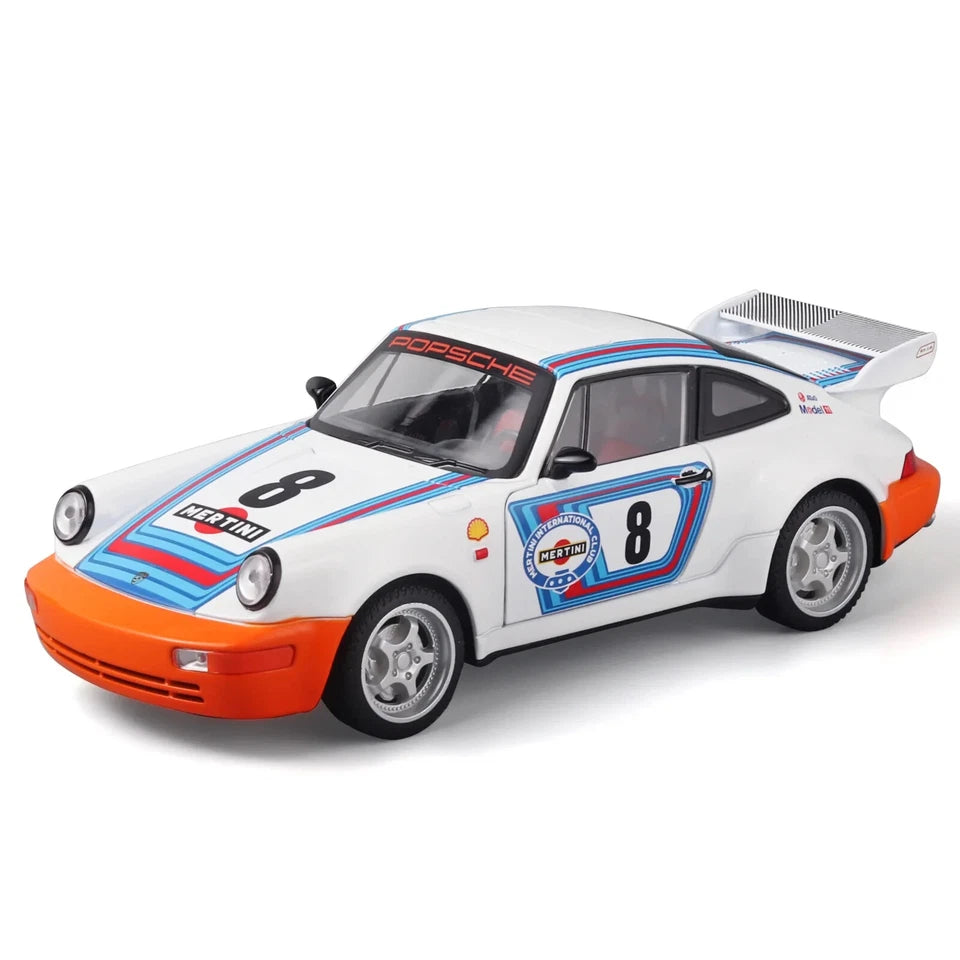1:24 Porsche 964 Martini Racing Die-Cast Model Car – Alloy #8 Race Car with Opening Parts