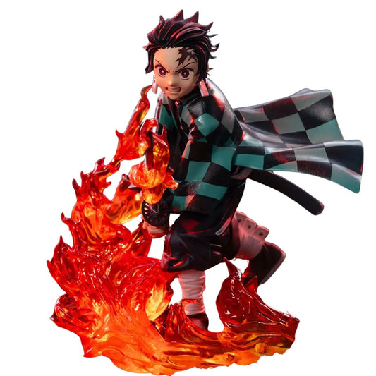 Tanjiro Kamado Flame Effect PVC Figure 12.5cm – Demon Slayer Anime Collectible Display Statue