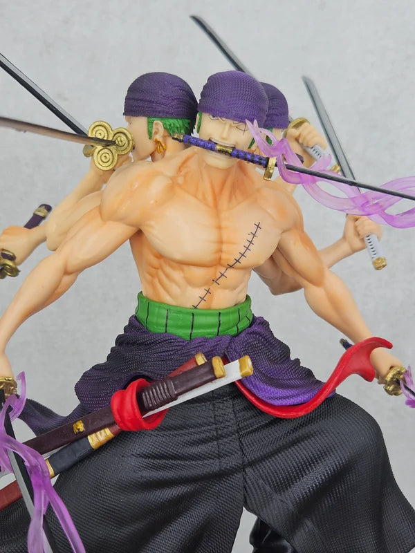 One Piece Roronoa Zoro 30cm PVC Figure – Three-Sword Style Dynamic Battle Statue