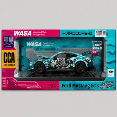 CCA Ford Mustang GT3 WASA 1:64 Scale Die-Cast Model Car – Turquoise Racing Livery