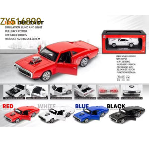 1:32 Classic Muscle Car Die-Cast Model – Dodge Charger Style with Lights, Sound, Pull-Back & Openable Doors