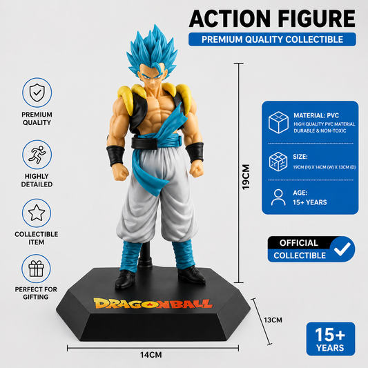 Super Saiyan Blue Gogeta 19cm PVC Figure – Dragon Ball Z Anime Collectible Display Statue