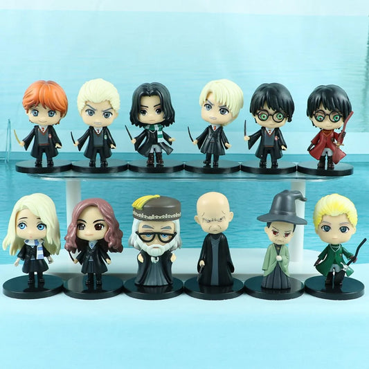Harry Potter Chibi PVC Figure Set | Hogwarts Wizard Mini Collectible Figures (12-Piece Collection)