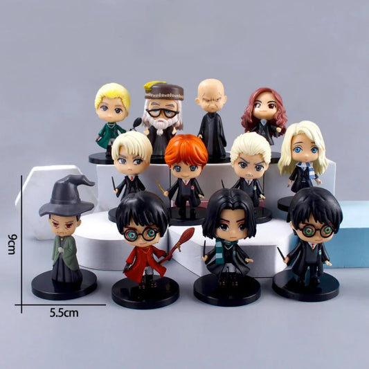 Harry Potter Chibi PVC Figure Set | Hogwarts Wizard Mini Collectible Figures (12-Piece Collection)