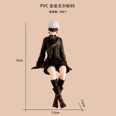 9S NieR:Automata Figure – 13cm PVC Seated YoRHa Anime Game Collectible