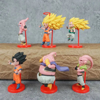 Dragon Ball Z Majin Buu Saga Mini Figure Set | Goku, Gohan, Kid Buu, Super Buu & Majin Buu PVC Collectibles (6 Pieces)