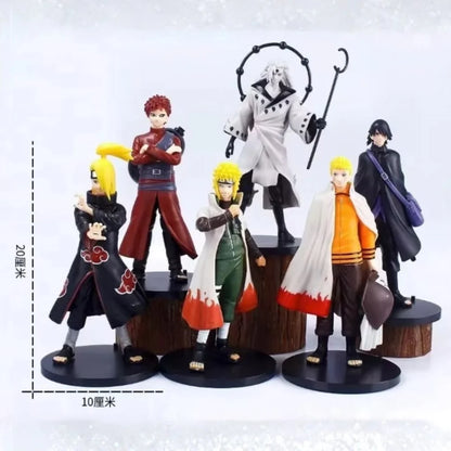 Naruto Shippuden 6-Piece PVC Figure Set – Naruto, Sasuke, Minato, Gaara, Deidara & Sage of Six Paths