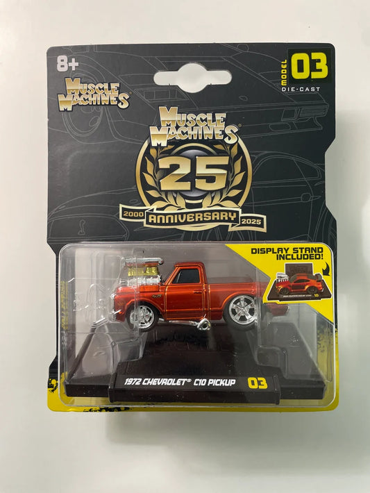 Muscle Machines Model 03 1972 Chevrolet C10 Pickup 1:64 Die-Cast – 25th Anniversary
