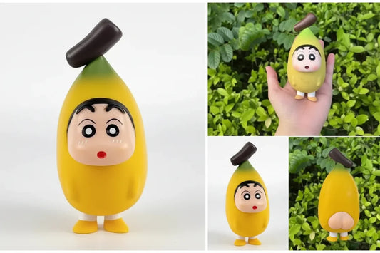 Crayon Shin-chan Banana Cosplay PVC Figure | Funny Anime Collectible Desk Decor (18.5 cm)
