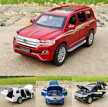 1:32 Toyota Land Cruiser 200 Die-Cast Model Car – Red Alloy SUV with Opening Doors & Hood