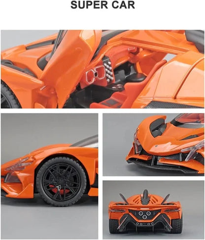 1:32 McLaren 720S-Style Die-Cast Model Car – Pull-Back Supercar with Openable Doors