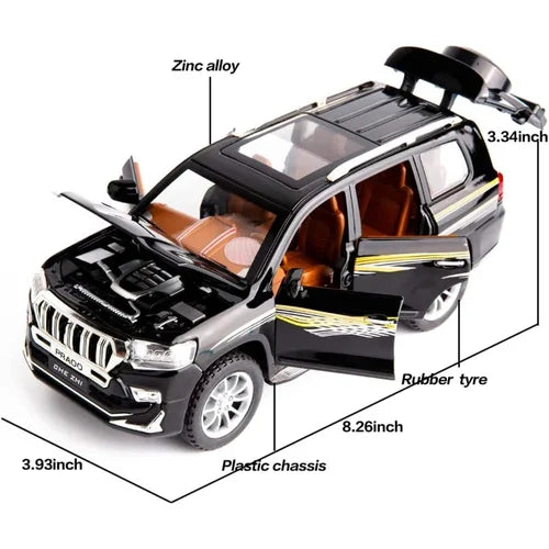 Toyota Land Cruiser 200 1:24 Die-Cast Model Car – Pull-Back SUV with Lights, Sound & Openable Doors
