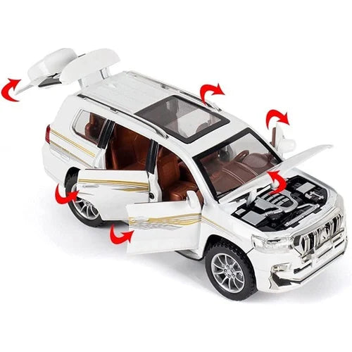 Toyota Land Cruiser 200 1:24 Die-Cast Model Car – Pull-Back SUV with Lights, Sound & Openable Doors