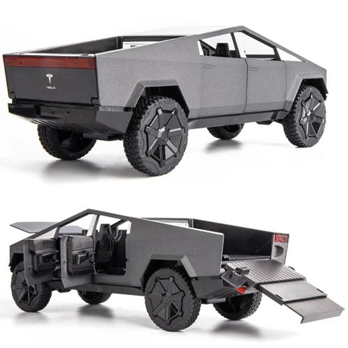 1:32 Cybertruck Die-Cast Model Car – Alloy Electric Pickup with Lights, Sound & Pull-Back Function