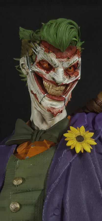 The Joker statue face and upper-body details