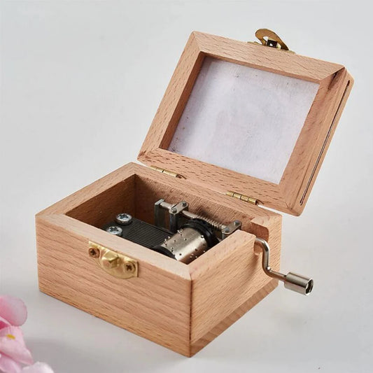 Cute Panda Wooden Music Box with Hand Crank | Vintage Mechanical Music Box & Keepsake Gift