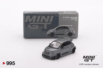 MINI GT #995 Abarth 595 LB-WORKS × Abas Works Grey 1:64 Die-Cast